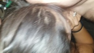 Wife sucks my cock like she’s mad at it. Slobber everywhere